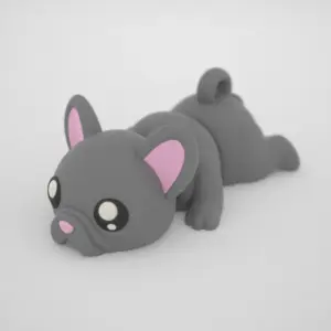 Francia bulldog – flexi kulcstartó